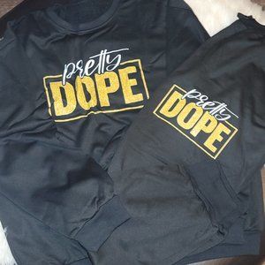 Two-piece sweatshirt/ sweatpants set